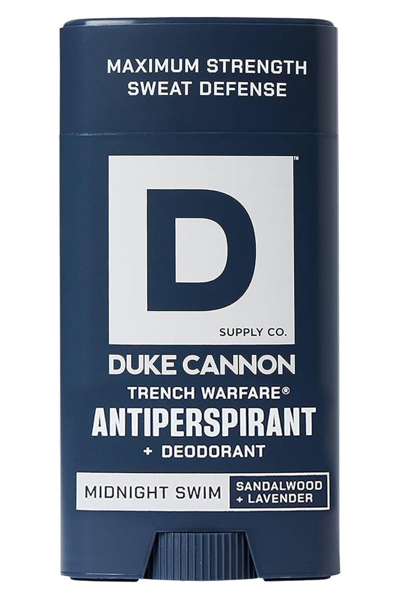 Duke Cannon Midnight Swim Antiperspirant Deodorant for Men – Trench Warfare® – Sandalwood + Lavender Scent – Aluminum-Based Sweat Protection – 3 oz – Long-Lasting & Skin-Soothing