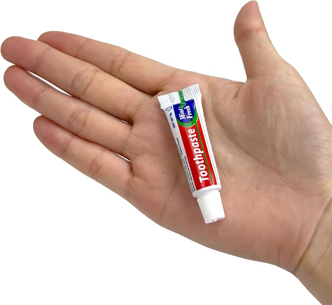 200 pcs Bulk Travel Size Toothpaste, 0.176 oz Extra Small Toothpaste Travel Size Bulk Disposable for Hotel, Guests, Homeless, Charity, Mint (Mini Size, Only for Single Use)