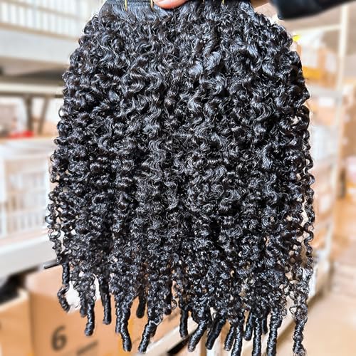 Burmese Curly Clip in Hair Extensions Human Hair 3C4A Lace Clip in Human Hair Extensions 2 Pack 240g 14pcs Spirally Curly Classic Clips Ins Real Human Hair Extension Full Head For Black Women 12 Inch