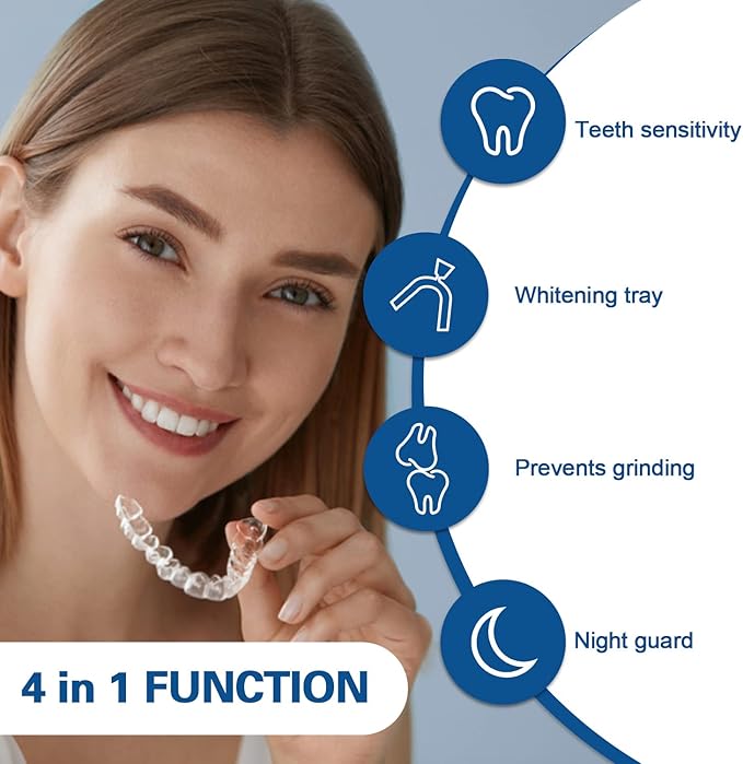 EZGO Teeth Whitening Trays, BPA Free Moldable Mouth Trays, Custom Fit, Comfortable, Trimmable Mouth Guard, Used on Teeth Grinding, Teeth Whitening, and Sports Campaign (3 Trays)