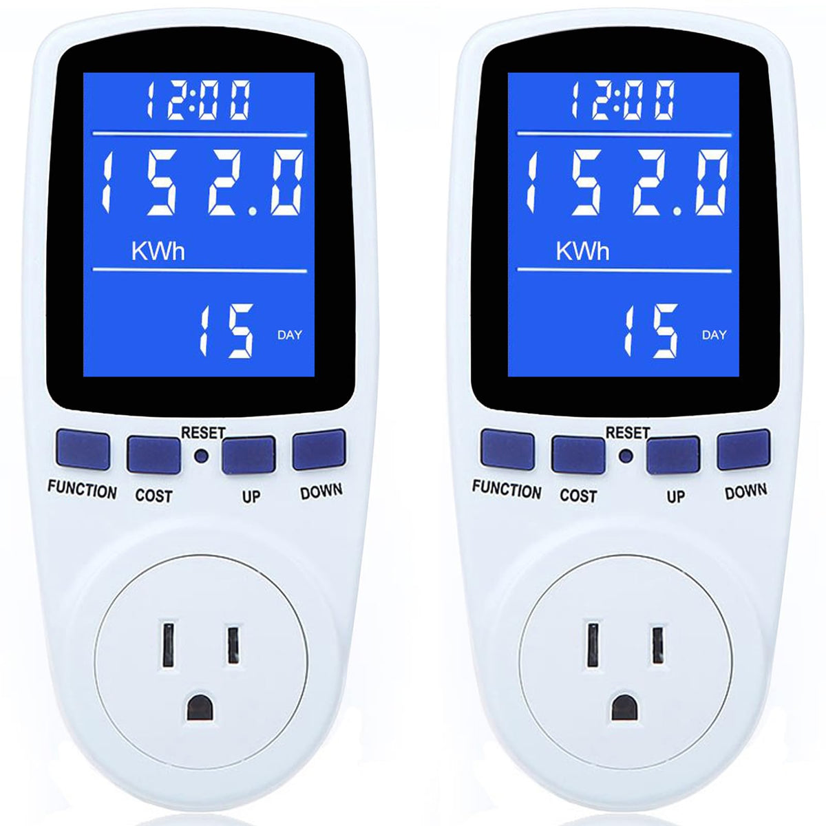 2 Pack Upgraded Watt Meter Power Meter Plug Home Electricity Usage Monitor, Electrical Usage Monitor Consumption, Energy Voltage Amps Kill Meter Tester with Backlight, 7 Modes Display