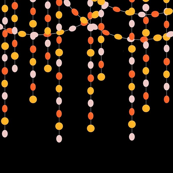 Pink Orange Groovy Party-Decorations Garland-Streamers - 52Ft Fall Autumn Thanksgiving Harvest Paper Banner,Birthday Baby Bridal Shower Engagement Wedding Bachelorette Backdrop Decor Lasting Surprise
