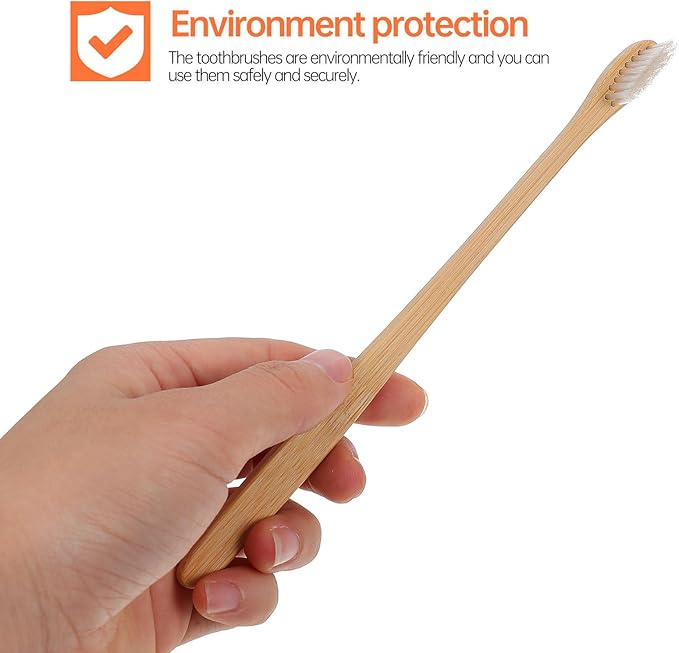 NOLITOY 20Pcs Natural Toothbrushes Set Small Head Soft Bristles Black and White Biodegradable Manual Toothbrushes for Travel and Home Oral Care
