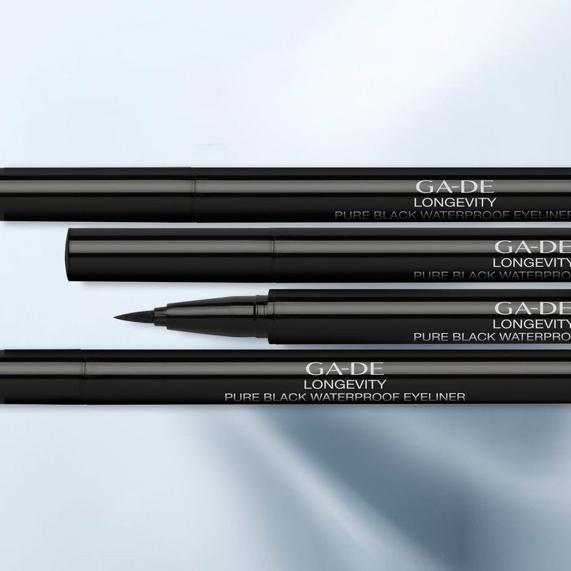GA-DE Longevity Pure Waterproof Eyeliner - Fast-Drying, Liquid,Smudge Proof Eyeliner - Made with Super-Flex Brush for Precise Application - 0.01 oz