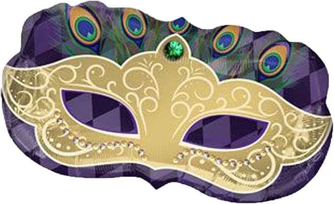 Mardi Gras Mask 30" Foil Party Balloon