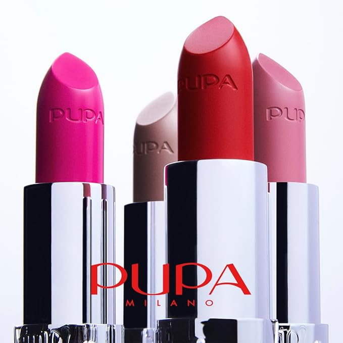Pupa Milano Vamp! Extreme Colour Lipstick With Plumping Treatment - For Fuller, Defined Lips - Adds Incredible, Deep Color To Lips - Soft Texture Adheres Perfectly - 303 Iconic Red - 0.123 Oz