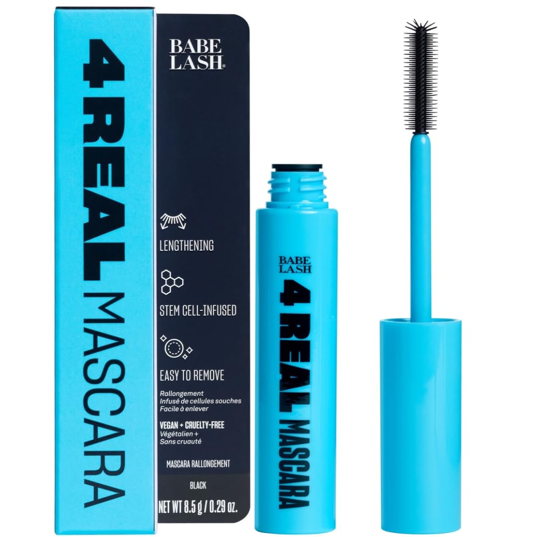 Babe Original 4 Real Mascara Black for Volume, Length, and Lift in Eyelashes, Defined & Flutterly Look, Vegan & Cruelty-Free