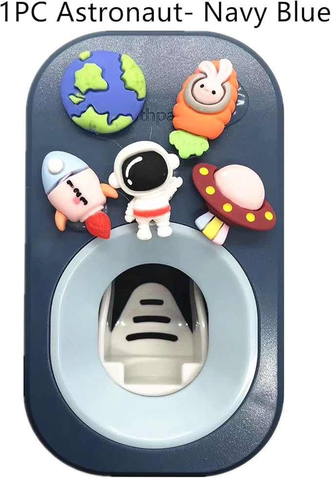 Automatic Toothpaste Dispenser Wall Mounted for Bathroom,Toothpaste Squeezer for Kids & Family Shower by Mr. Thumbs (1pc,Astronaut)