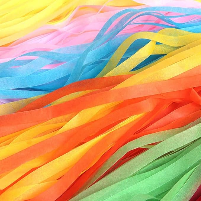 Blue Green & Purple Paper Tassel Garland Banner - Vibrant Tri-Color Handmade Paper Tassels for Party Decorations, Wedding Backdrop, DIY Crafts (30-Pack)