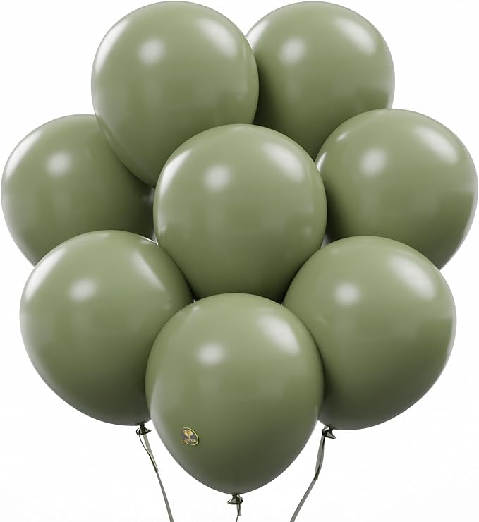 AFTERLOON® Biodegradable Balloons 24 pcs Sage Green 12 Inch, Matte Color Thickened Extra Strong Latex Helium Float, Multicolor Colorful Bulk Color ballon baloon Globos Para Decoration De Fiestas Kids