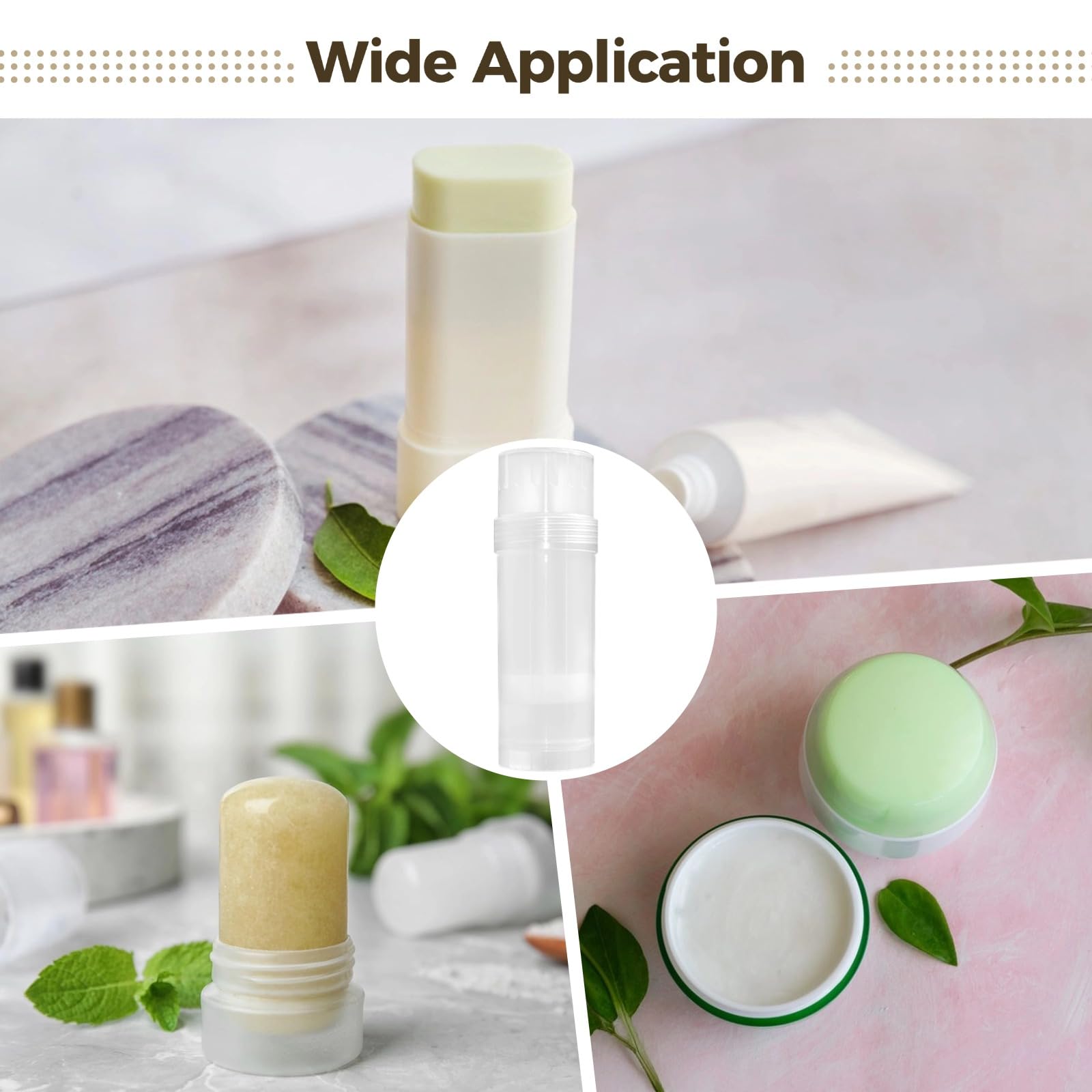 OMISTAR 30 PCS deodorant tubes empty, 2 oz Refillable Semi-Transparent Plastic Stick Tubes, 60 ml Twist-up Filling Bottles for DIY Sunscreen, Balm, Lotion Bar