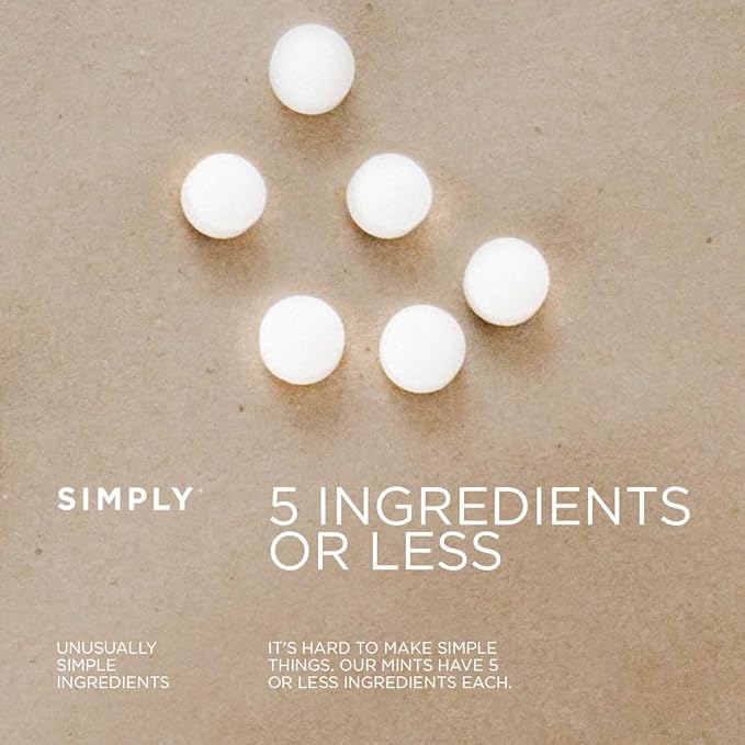 SIMPLY Mints | Ginger Breath Mints | Pack of Six (180 Pieces Total) | Made With Real Ginger + Good for Nausea + Aspartame-Free + Vegan + non-GMO