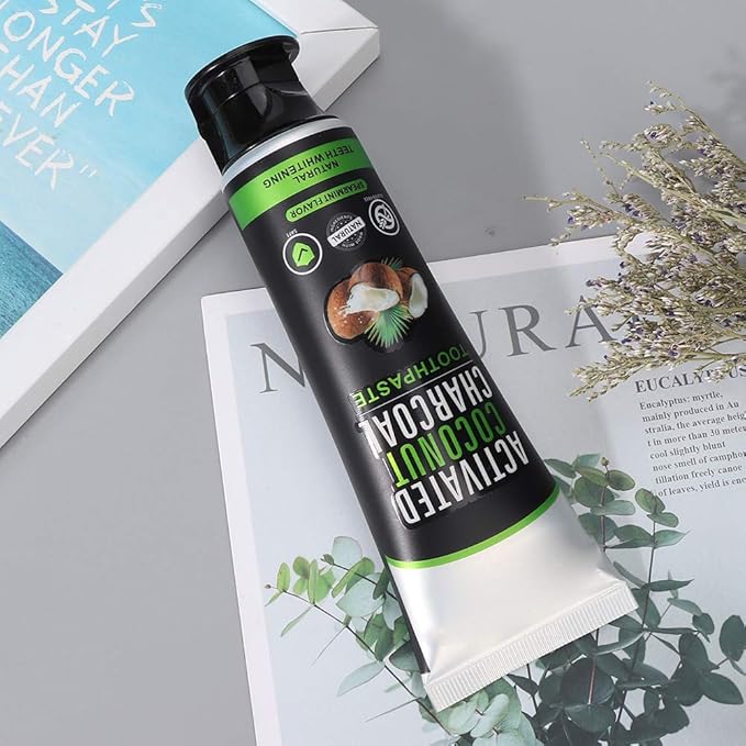 ZJchao Bamboo Charcoal Toothpaste, Activated Charcoal Coconut Oil Toothpaste for Teeth Whitening