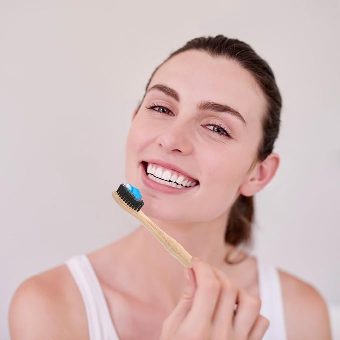 4pcs Toothbrushes with Extra Soft Bristles for Adults Natural Eco-Friendly Oral Care Non-Slip Handle for Comfortable Grip for Travel Camping and Daily Use