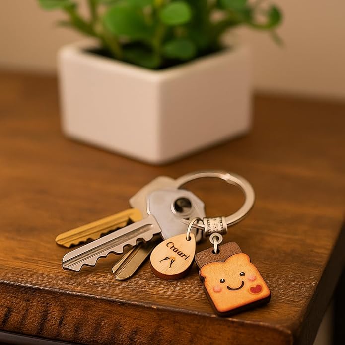 Cute Toast Keychain for Girls, New Beginnings Gifts for Best Friend as Next Chapter Stuff, Cute Love Engagement Housewarming Birthday New Job Gifts for Coworker Couple Bestie Sister Parents