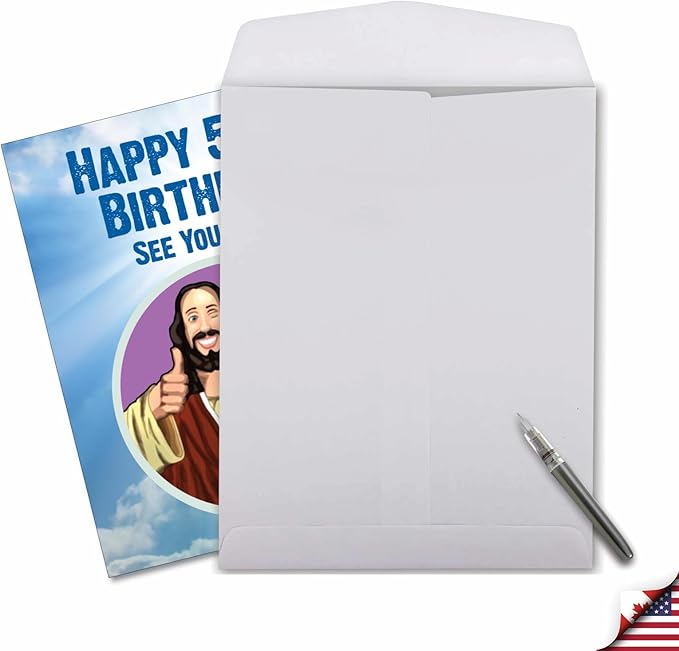 NobleWorks - 50th Funny Birthday Greeting Card (8.5 x 11 Inch) - 50 Years Old, Big Milestone Birthday Humor Card from Group - See You Soon 50 J9065MBG