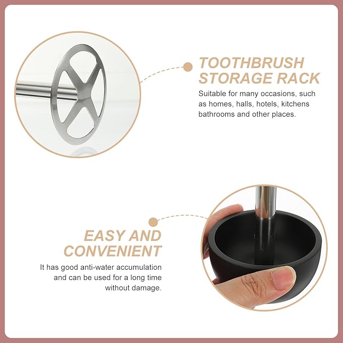 Stainless Steel Toothbrush Holder Stand with Drainage for Bathroom Organizer Material Independent Toothbrush Slots to Keep Dry and Sanitary Suitable for Home and Hotel Use
