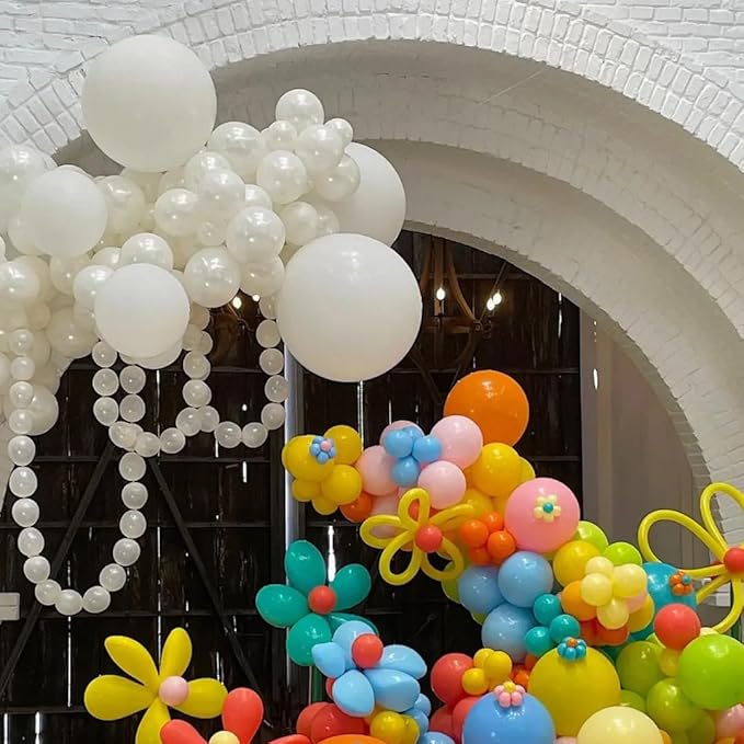 AZOWA 24 Inch White Balloon 10 Large Latex Balloons for Party Wedding Birthday Baby Shower Decoration (White, 10 Pcs)