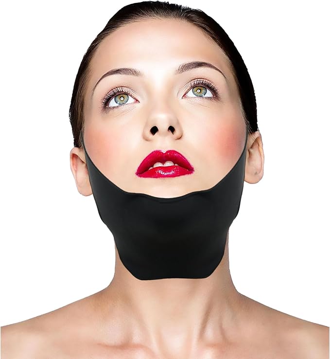 Post Surgical Silicone Chin Strap，Reusable Neck and Chin Lipo Compression Garment，Anti Snoring Chin Strap for Women & Men (Pink)