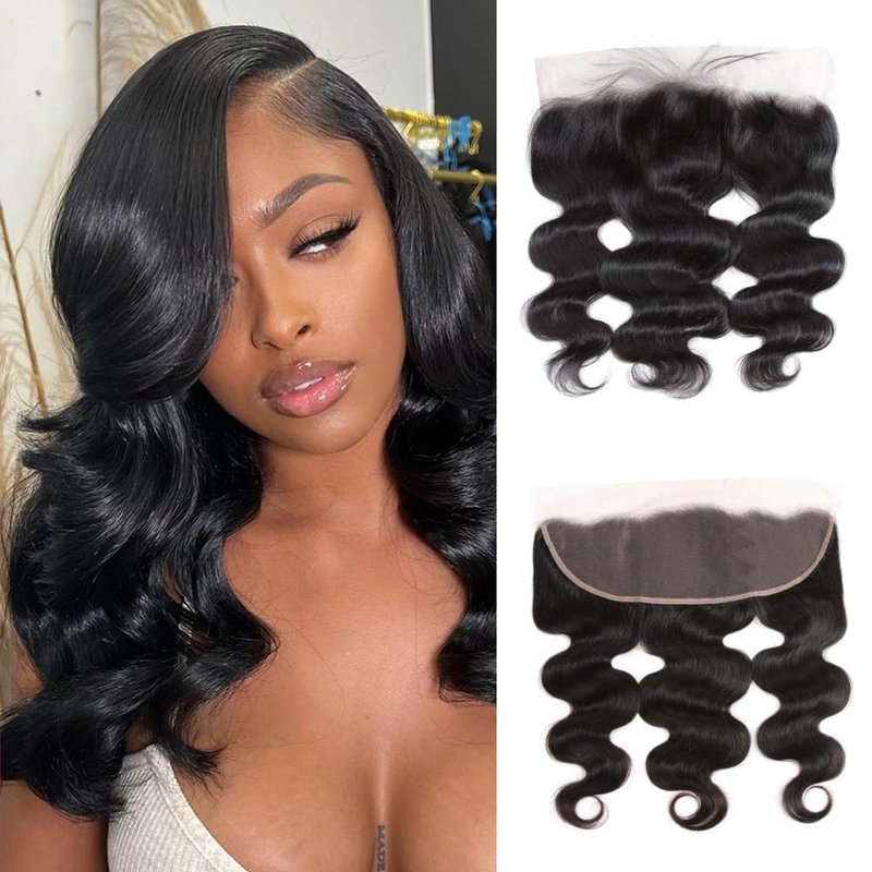 13x4 Lace Frontal Closure Body Wave Frontal Ear to Ear HD Lace Frontal Human Hair 100% Brazilian Virgin Human Hair Closure 16 Inch Frontals Hair Pieces for Women Free Part 150% Density