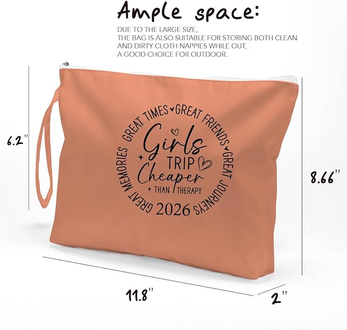 Fokongna Girls Trip Gifts Wet Bag Wet Dry Bag Beach Bags Favors for Swimsuit Toiletry Bags Travel Essentials For Women, For Beach Travel Gym Swimsuit Dirty Clothes Diaper. Orange