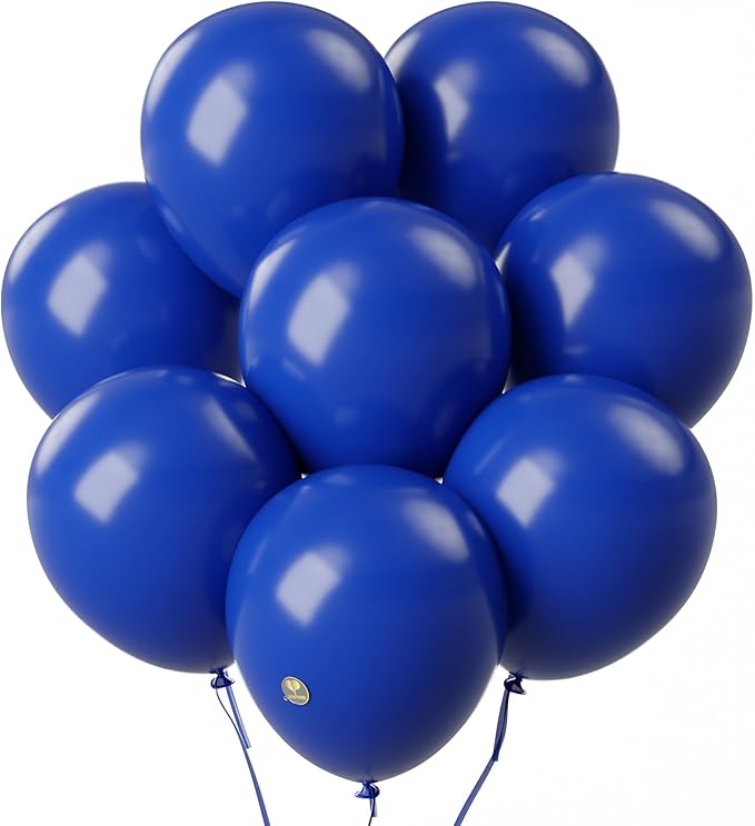 AFTERLOON® Biodegradable Balloons Sapphire Blue 12 Inch 100 Pack, Matte Color Thickened Extra Strong Latex Helium Float, for Baby Shower Gender Reveal Garland Arch Wedding Birthday Party Decorations