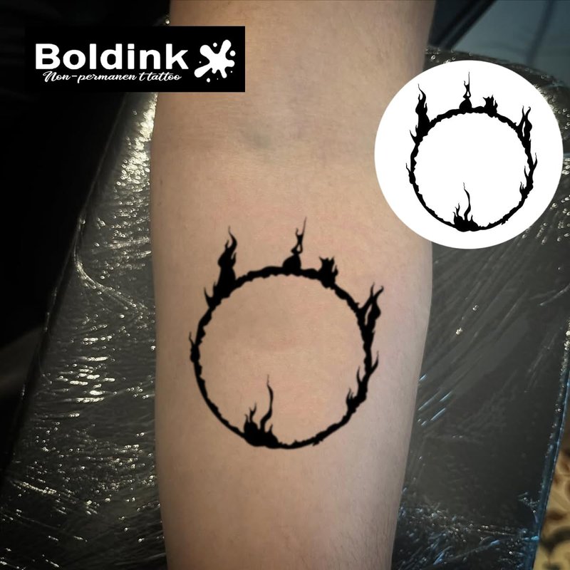 Boldink Temporary Tattoos, semi permanent tattoos, 15-day long lasting tattoo sticker, waterproof and anti-reflective, unique design(flame)