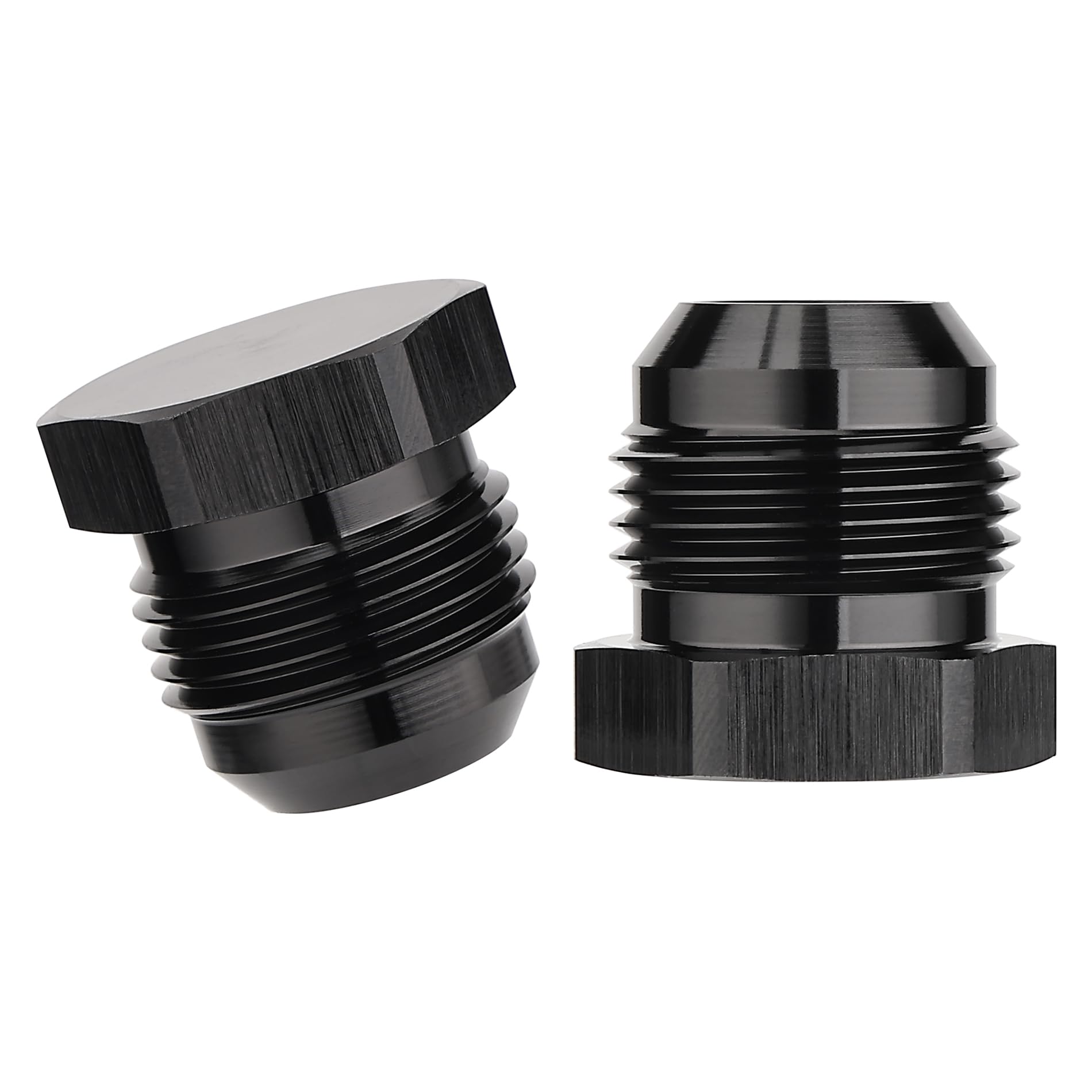EVIL ENERGY 12AN Male Flare Blanking Plug Fitting Adapter Hex Aluminum Black,Pack of 2