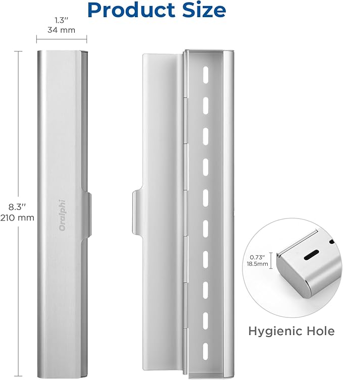 2 Pack Aluminum Toothbrush Travel Case, Portable Travel Toothbrush Holder, Durable Manual Toothbrush Box Container for Traveling, Bathroom, Camping, Business Trip