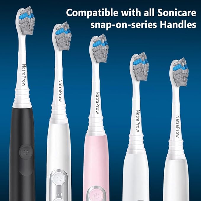 Replacement Brush Heads Compatible with Philips Sonicare Electric Toothbrush, Charcoal/Blue 8 Count Refills