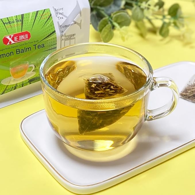 XIEJINJI Lemon Balm Tea, 2.2g X 40 Count, 100% Pure Natural Lemon Balm, Calming and Digestion Support, Eco-Conscious Tea Bags, Non-GMO, Caffeine Free