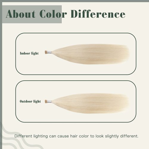 Sixstarhair Blonde I Tip Hair Extensions - Real Human Hair, Ash Blonde, Silky Straight Keratin, 22 Inch, 50g, 50 Strands