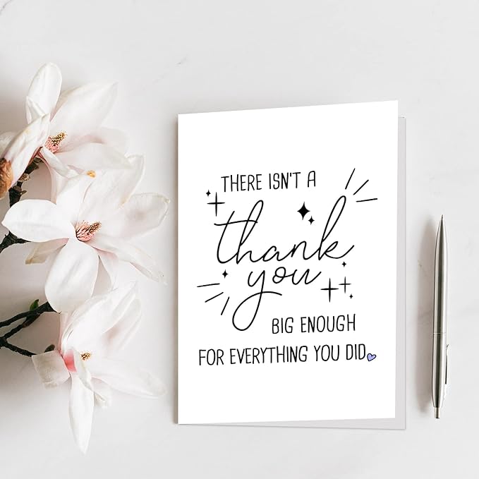Qiliji Funny Thank You Card, Humor Appreciation Card for Women Men, There Isn't A Thank You Big Enough For Everything You Did