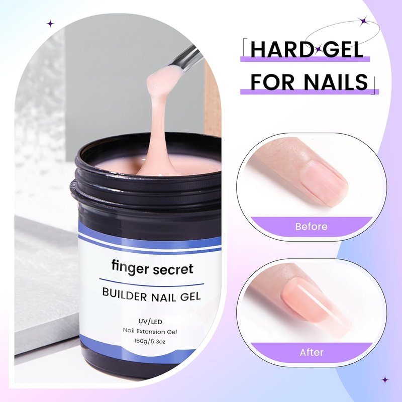 AOBOO Hard Gel Builder Gel for Nails Long-lasting Strong Hand Nude 3D Sculpting for Nail Extension 5.3fl.oz (nude, 5.3fl.oz)
