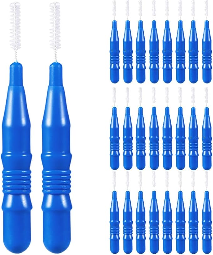 ARTIBETTER 50pcs Interdental Brushes for Braces Floss Brushes for Teeth Toothpick Oral Flossing Head Teeth Cleaning Tool 2. 5mm Blue