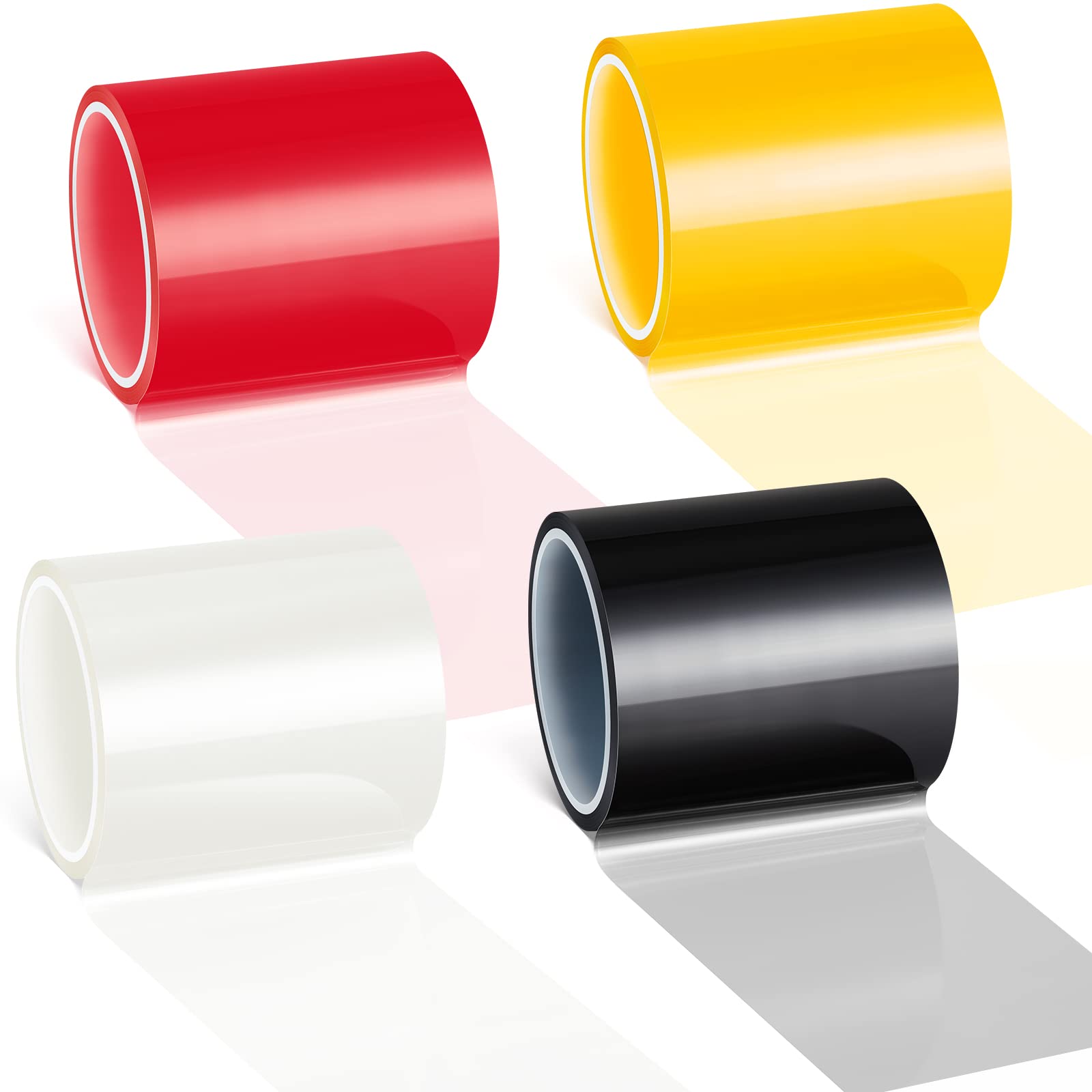 16.4 ft x 2 Inches Self Adhesive Repair Light Tape Auto Tail Light Tape Fog Lights Tint Tape Headlight Lens Tape (Multicolor, 4