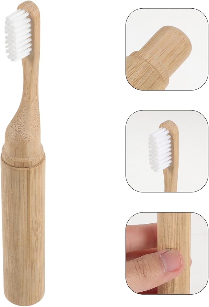 SOIMISS Portable Foldable Toothbrush with Soft Bristles Travel Toothbrush for Adult Use with Protective Case for On-The-Go Oral Care