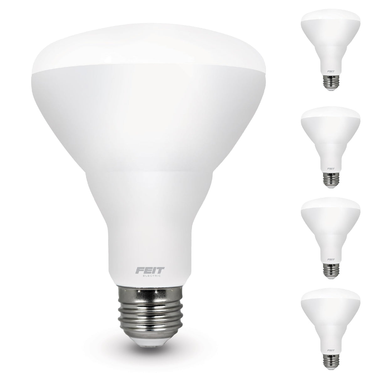 Feit Electric BR30 LED Light Bulb, 65W Equivalent, Dimmable, 650 Lumens, E26 Standard Base, 2700K Soft White, 90 CRI, Recessed Can Light Bulbs, 22-Year Lifetime, BR30DM/927CA/4, 4 Pack