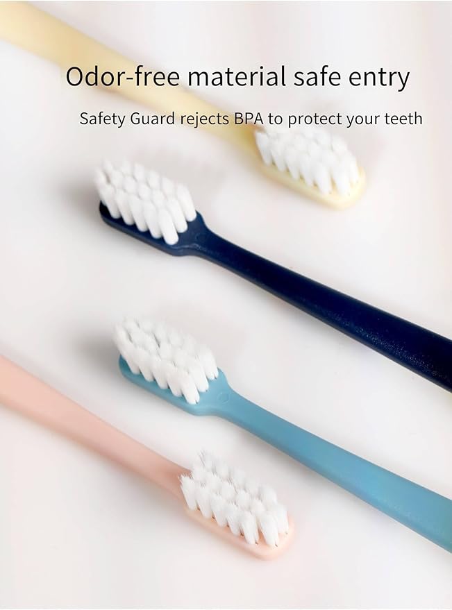 Japanese Toothbrush (4 Per Box) for Adult Couples, Small Head Ultra-fine Soft bristles, Family (Modiran, 4 Per Box)