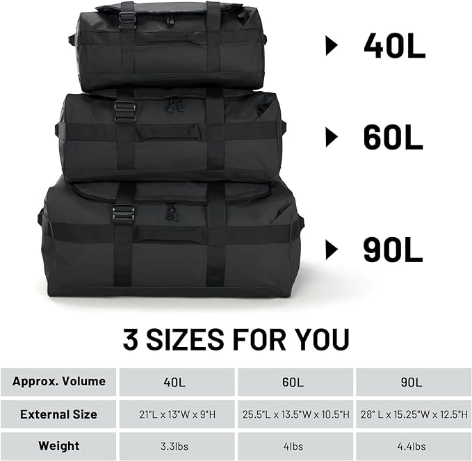 MIER Water Resistant Backpack Duffle Heavy Duty Convertible Duffle Bag with Backpack Straps for Gym, Sports, Travel