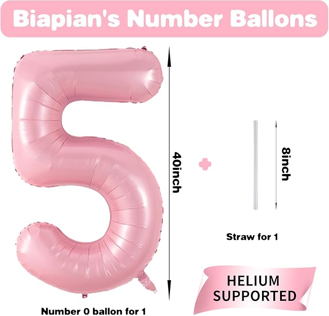 40 Inch Pink Number 15 Balloon, Giant Foil Light Pink 15 Balloons, Pastel Pink Digital 15 Balloon Helium 15 Birthday Balloon for Girls Women 15th or 51st Year Old Birthday Party Decoration Anniversary