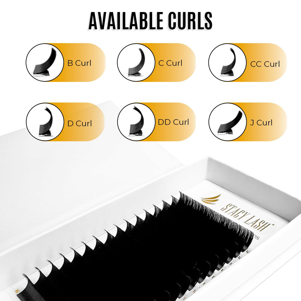 Easy Fan Lash Extensions by STACY LASH | J Curl Eye Lashes | Easy Fanning Lashes 3D 4D 5D 6D 7D 10D | Volume Set | 16-Rows Lash Tray | Eyelash Extension Supplies for Lash Tech |J-0.03-MIX 8-12