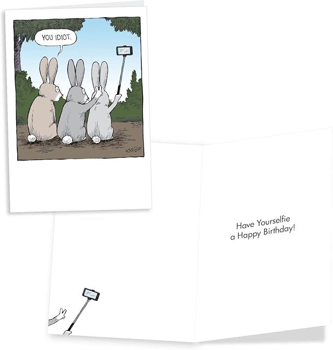 NobleWorks Assortment Pack of 3 Hysterical Birthday Greeting Cards with Envelopes (3 Designs, 1 Each) Animal Crack-Ups VC10233BDG-C1x3