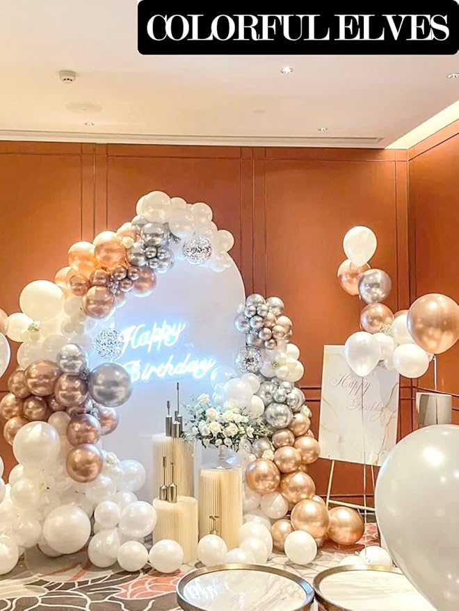12 Inch 100Pcs Metallic Chrome Champagne Gold Balloons Latex Helium Shiny Thicken Balloon for Birthday Party Wedding Decorations