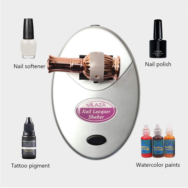 Laza Nail Lacquer Shaker Nails Gel Polish Varnish Adjustable Bottle Shaking Machine Shake Evenly Tools for Nails Art - Sliver