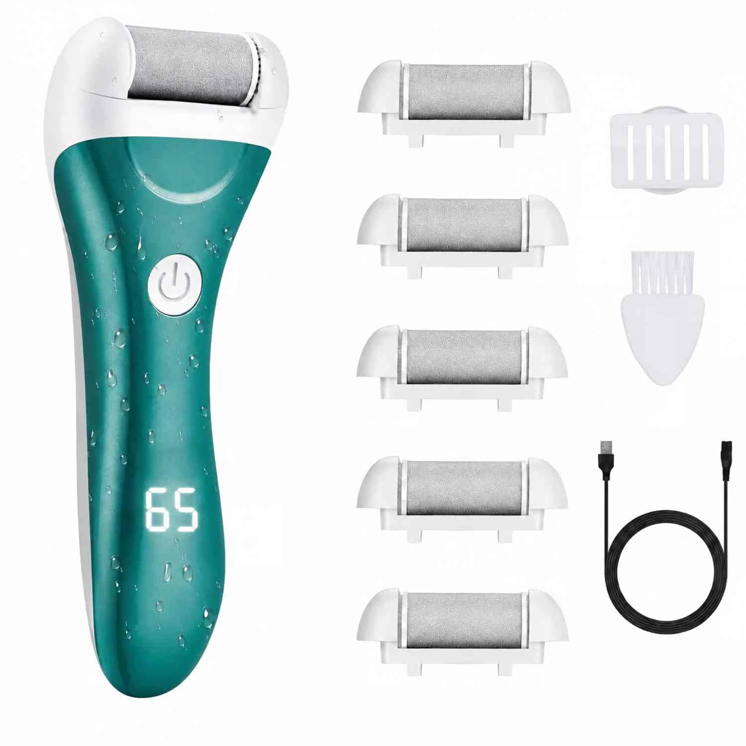 Callus Remover for Feet, Nicebirdie Electric Foot File Callus Removers Rechargeable Waterproof Pedicure Tools Foot Scrubber Shaver Feet Care Tool for Cracked Heels Dead Skin （Green）