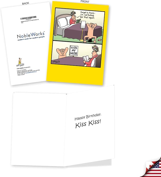 NobleWorks Assortment Pack of 3 Hilarious Birthday Greeting Cards with Envelopes (3 Designs, 1 Each) Whyatt's Have A Ball VC8125BDG-C1x3