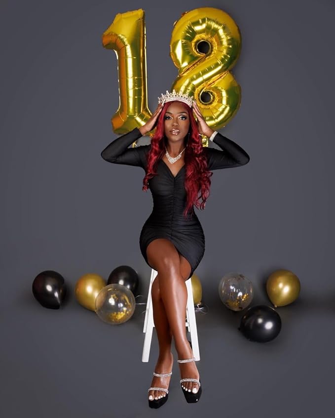 18 Balloon Number, Gold Number 18th Birthday Balloons 40 Inch, 18 Years Old Gold Birthday Decorations for Boys Girls, 18th Anniversary Decorations