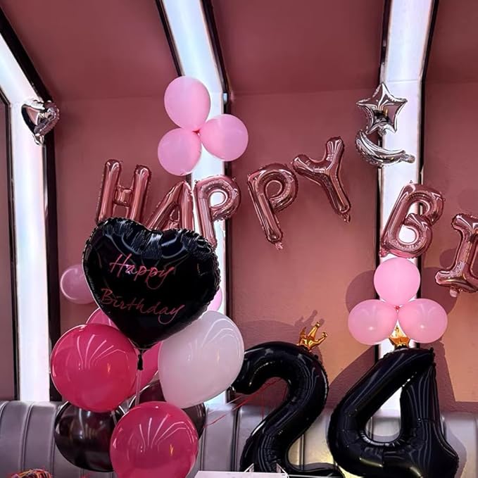 Black Number 7 Balloon with Crown, 40 inch Black Number Balloon 7th Birthday Party Decoration black Crown Balloons 0-9 for Birthday Party Anniversary Decorations Supplies