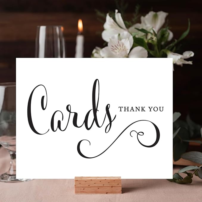 Andaz Press Wedding Party Signs, Formal Black and White, 8.5-inch x 11-inch, Cards Thank You, 1-Pack